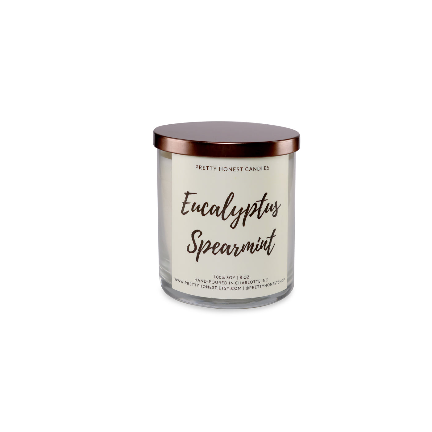 Eucalyptus Spearmint Soy Candle - Pretty Honest Candles