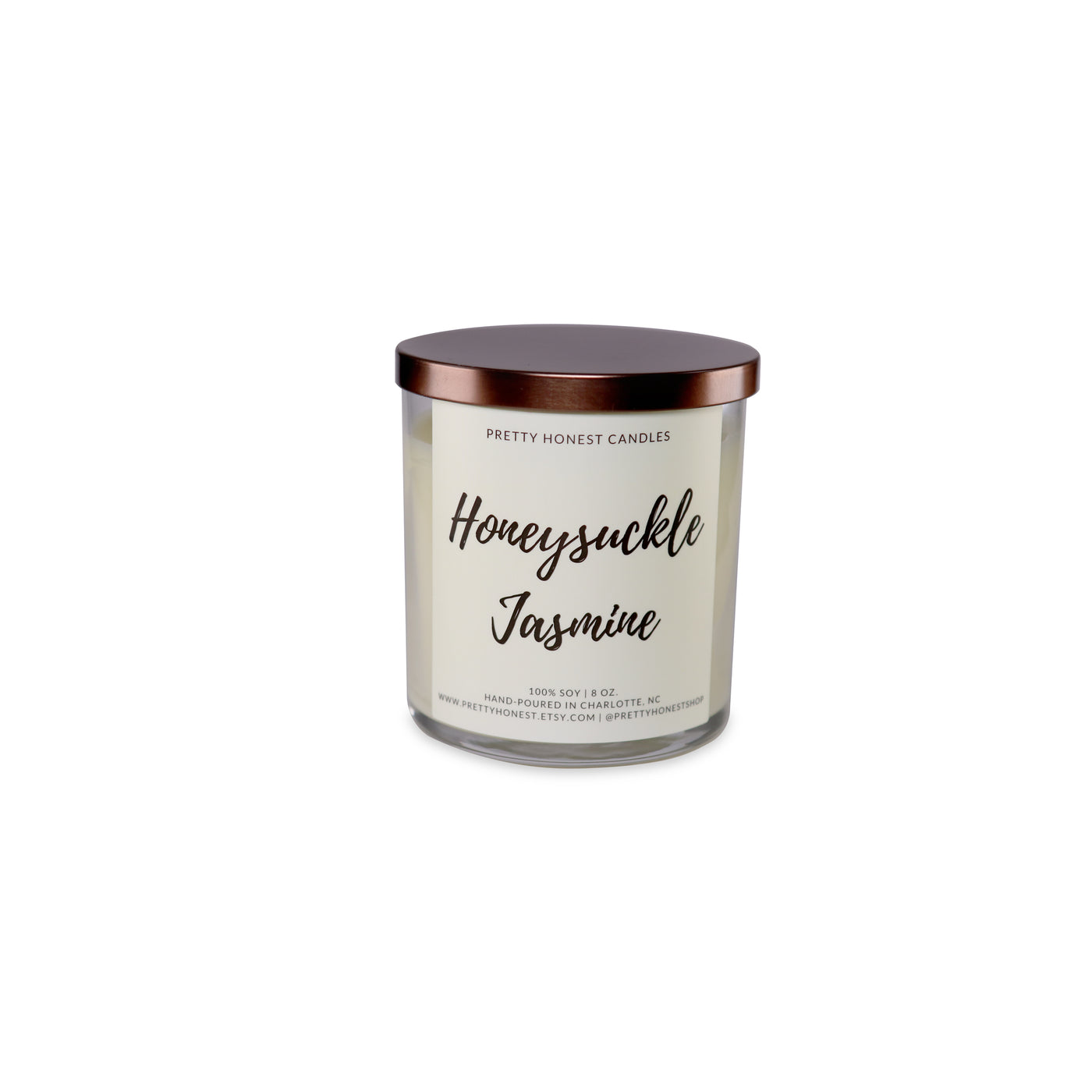 Honeysuckle Jasmine Soy Candle - Pretty Honest Candles