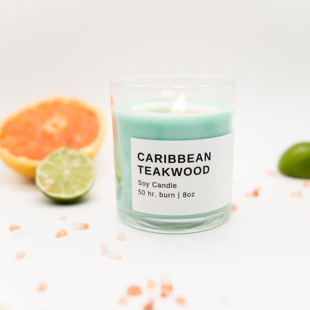 Caribbean Teakwood Pastel Soy Candle