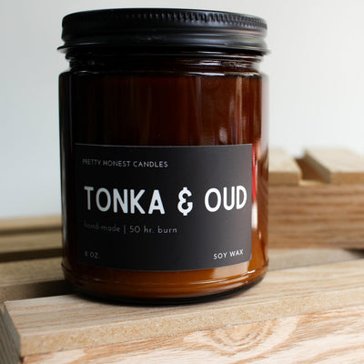 Tonka & Oud Soy Candle - Pretty Honest Candles