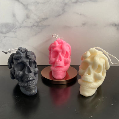 Medusa Skull Candle