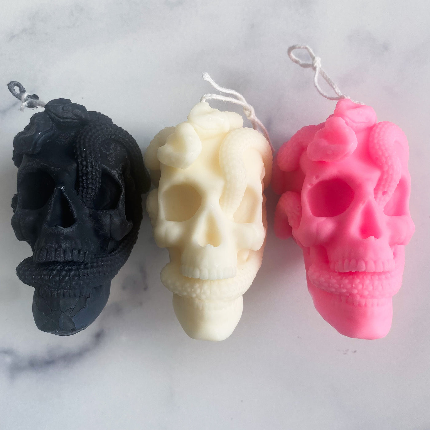 Medusa Skull Candle