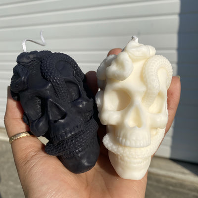 Medusa Skull Candle