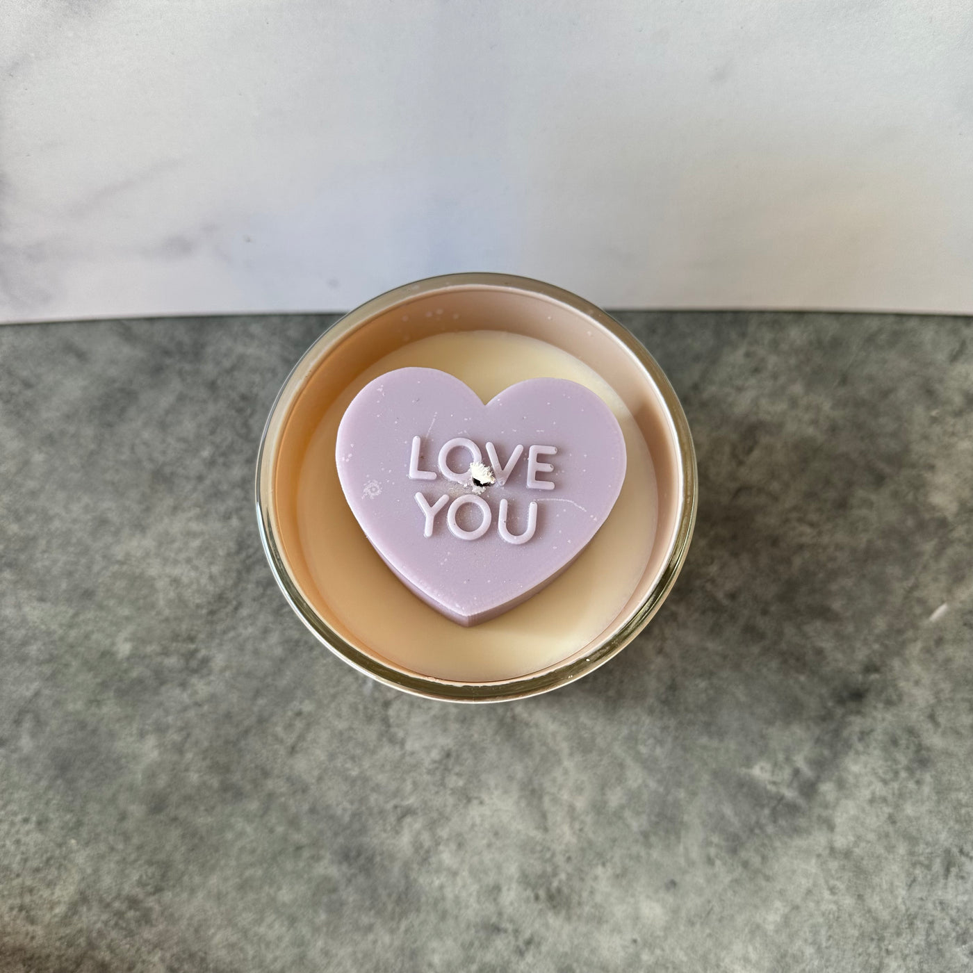 Love You Candy Heart Soy Candle