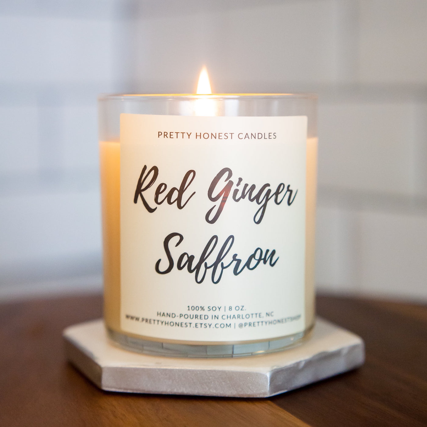 Red Ginger Saffron Soy Candle - Pretty Honest Candles