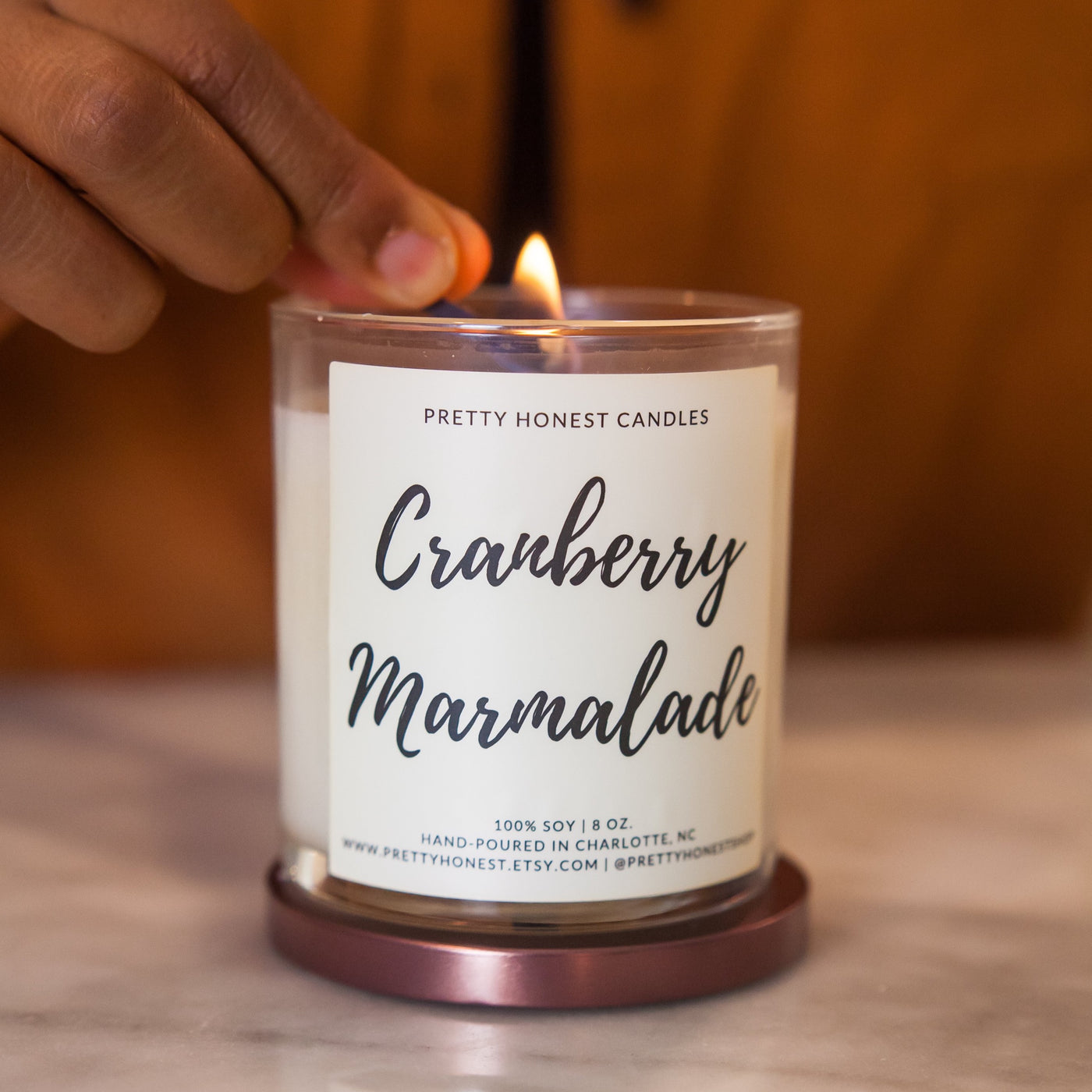 Cranberry Marmalade Soy Candle - Pretty Honest Candles
