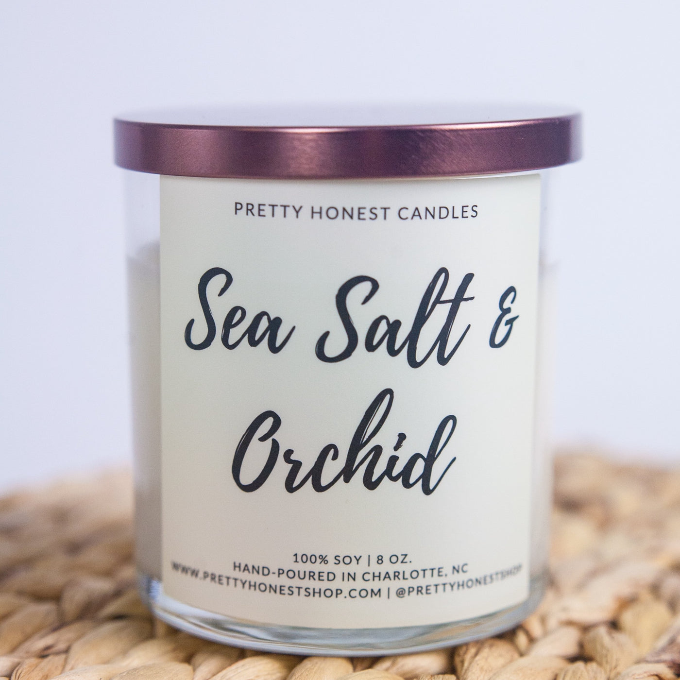 Sea Salt & Orchid Soy Candle - Pretty Honest Candles