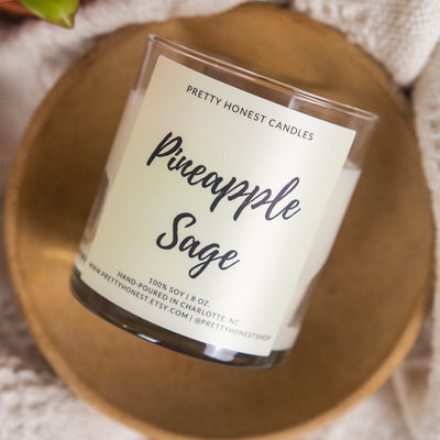 Pineapple Sage Soy Candle - Pretty Honest Candles